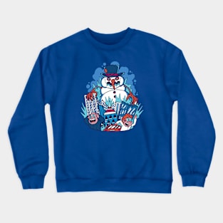 Frost Bites! // Funny Snowman Kaiju Monster Crewneck Sweatshirt